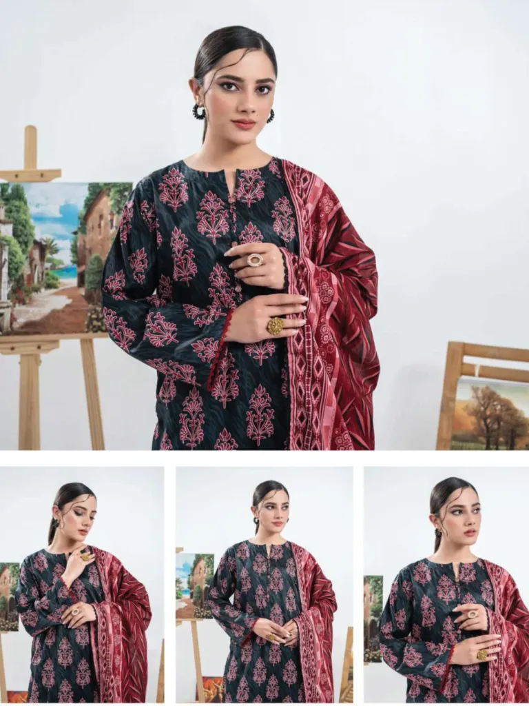 3pcs Printed Lawn (VA#0052)
