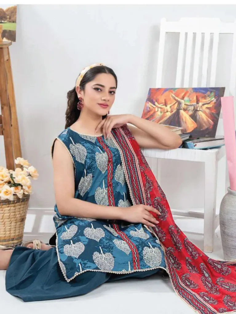 3pcs Printed lawn (VA#0058)